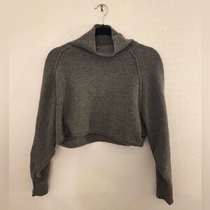 Urban Outfitters Charcoal Cropped Cowl Neck Sweater